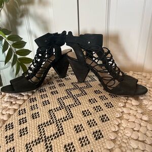 Vince Camuto Black Caged Heels